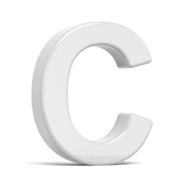 3D rendering white letter C Stock Illustration