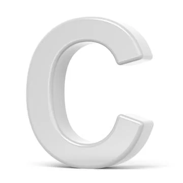 3D rendering white letter C Stock Illustration