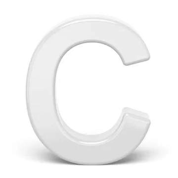 3D rendering white letter C Stock Illustration