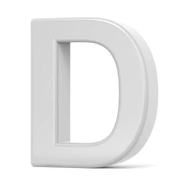 3D rendering white letter D Stock Illustration