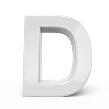 3D rendering white letter D Stock Illustration