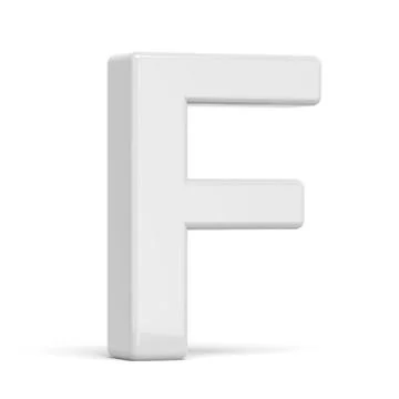 3D rendering white letter F Stock Illustration