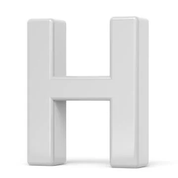 3D rendering white letter H Stock Illustration