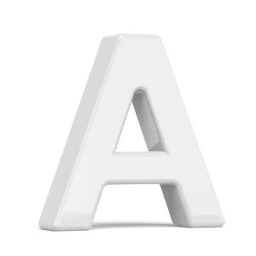 3D rendering white letter A Stock Illustration
