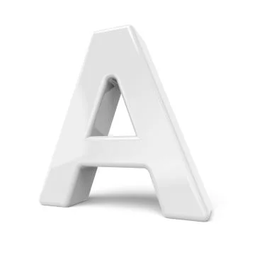 3D rendering white letter A Stock Illustration