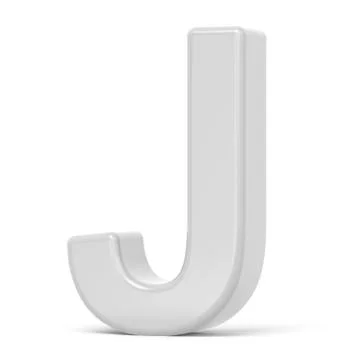 3D rendering white letter J Stock Illustration