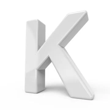 3D rendering white letter K Stock Illustration