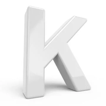 3D rendering white letter K Stock Illustration