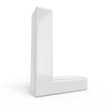 3D rendering white letter L Stock Illustration
