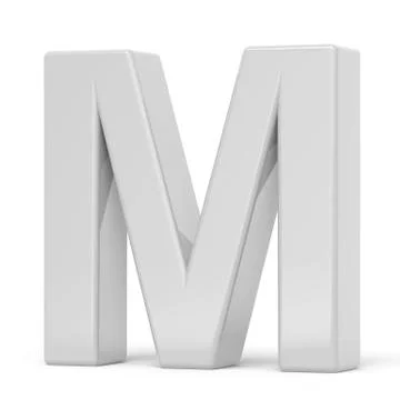 3D rendering white letter M Stock Illustration