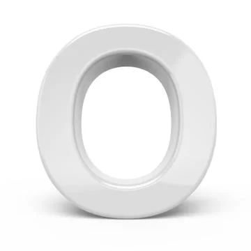3D rendering white letter O Stock Illustration