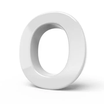 3D rendering white letter O Stock Illustration