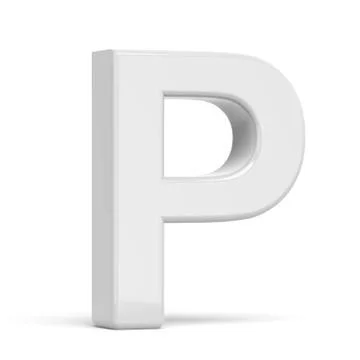 3D rendering white letter P Stock Illustration