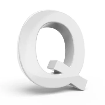 3D rendering white letter Q Stock Illustration