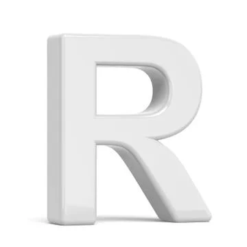 3D rendering white letter R Stock Illustration