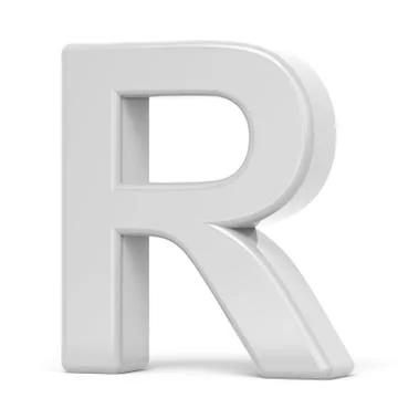 3D rendering white letter R Stock Illustration