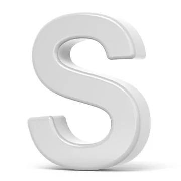 3D rendering white letter S Stock Illustration