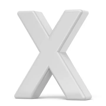 3D rendering white letter X Stock Illustration
