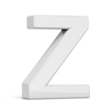 3D rendering white letter Z Stock Illustration
