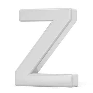 3D rendering white letter Z Stock Illustration