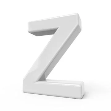 3D rendering white letter Z Stock Illustration