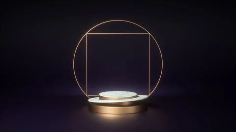 3d rendering of white marble pedestal. Cycled loop animation. Stock Footage 122712995
