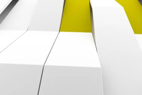 3D rendering of white matte plastic waves with colored elements イラスト素材