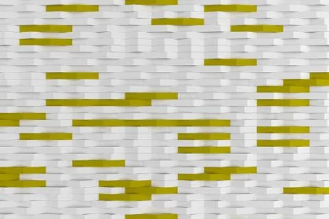 3D rendering of white matte plastic waves with colored elements Illustrazione stock