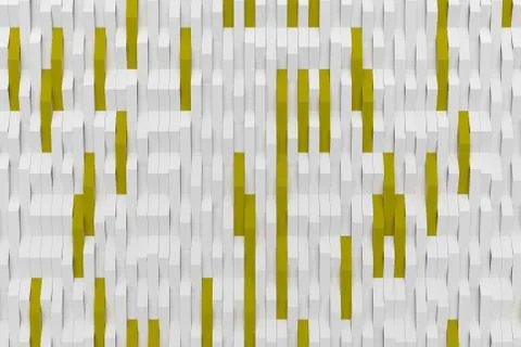 3D rendering of white matte plastic waves with colored elements Stock Illustration