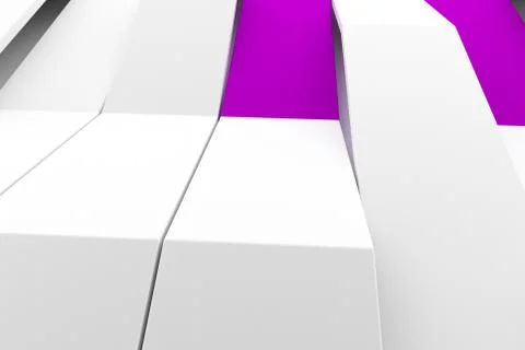 3D rendering of white matte plastic waves with colored elements イラスト素材