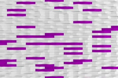 3D rendering of white matte plastic waves with colored elements Illustrazione stock