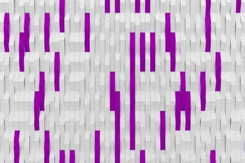 3D rendering of white matte plastic waves with colored elements Stock Illustration