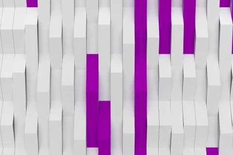 3D rendering of white matte plastic waves with colored elements Stock Illustration