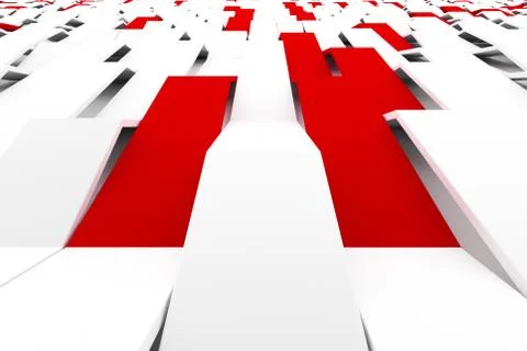 3D rendering of white matte plastic waves with colored elements 스톡 일러스트