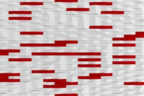 3D rendering of white matte plastic waves with colored elements Illustrazione stock