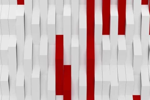 3D rendering of white matte plastic waves with colored elements イラスト素材