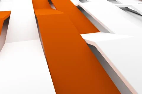 3D rendering of white matte plastic waves with colored elements 스톡 일러스트