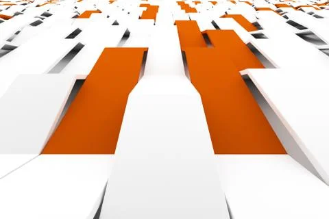 3D rendering of white matte plastic waves with colored elements イラスト素材