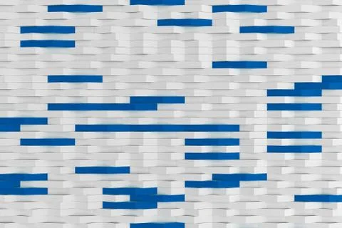 3D rendering of white matte plastic waves with colored elements Stock Illustration