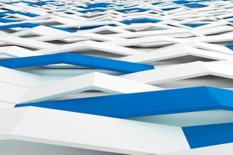 3D rendering of white matte plastic waves with colored elements 스톡 일러스트