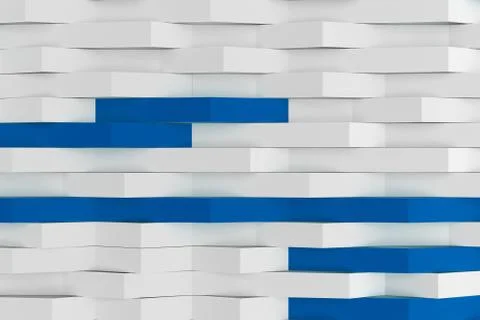 3D rendering of white matte plastic waves with colored elements イラスト素材