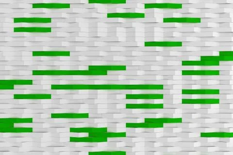 3D rendering of white matte plastic waves with colored elements 스톡 일러스트