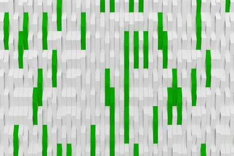 3D rendering of white matte plastic waves with colored elements イラスト素材