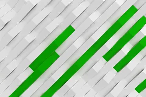 3D rendering of white matte plastic waves with colored elements Stock Illustration