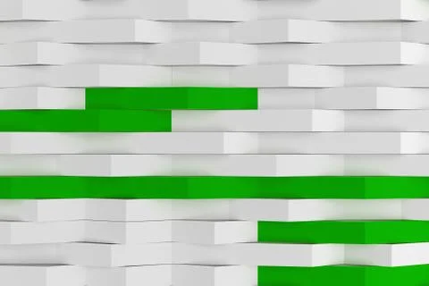 3D rendering of white matte plastic waves with colored elements イラスト素材