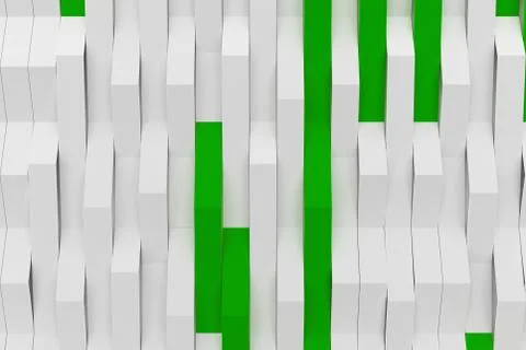 3D rendering of white matte plastic waves with colored elements イラスト素材