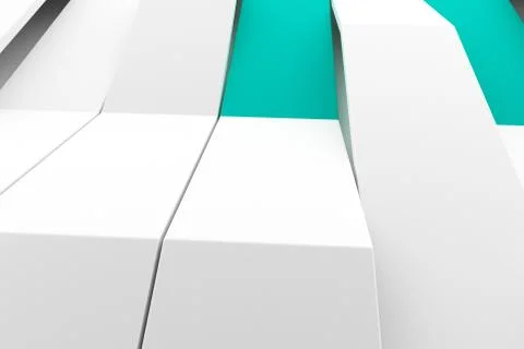 3D rendering of white matte plastic waves with colored elements イラスト素材