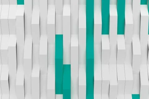 3D rendering of white matte plastic waves with colored elements イラスト素材