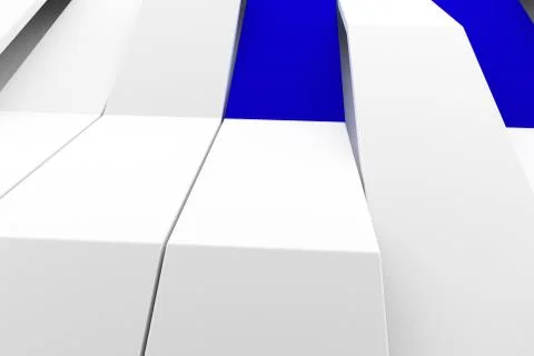 3D rendering of white matte plastic waves with colored elements Stock Illustration