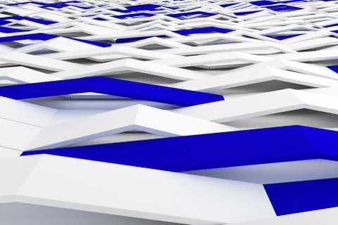 3D rendering of white matte plastic waves with colored elements イラスト素材